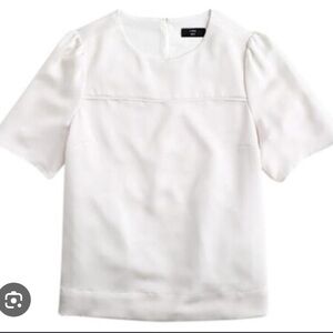 JCREW Hammered Satin Ivory Blouse